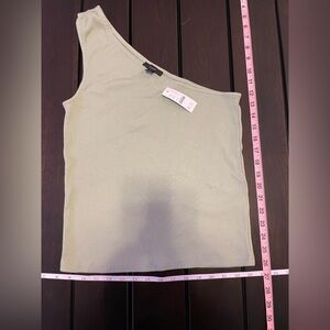 J. Crew One-Shoulder Ribbed Tank Top in Sage